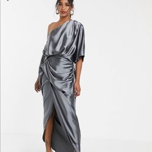 NWT ASOS EDITION NEW asymmetric satin dress sz…